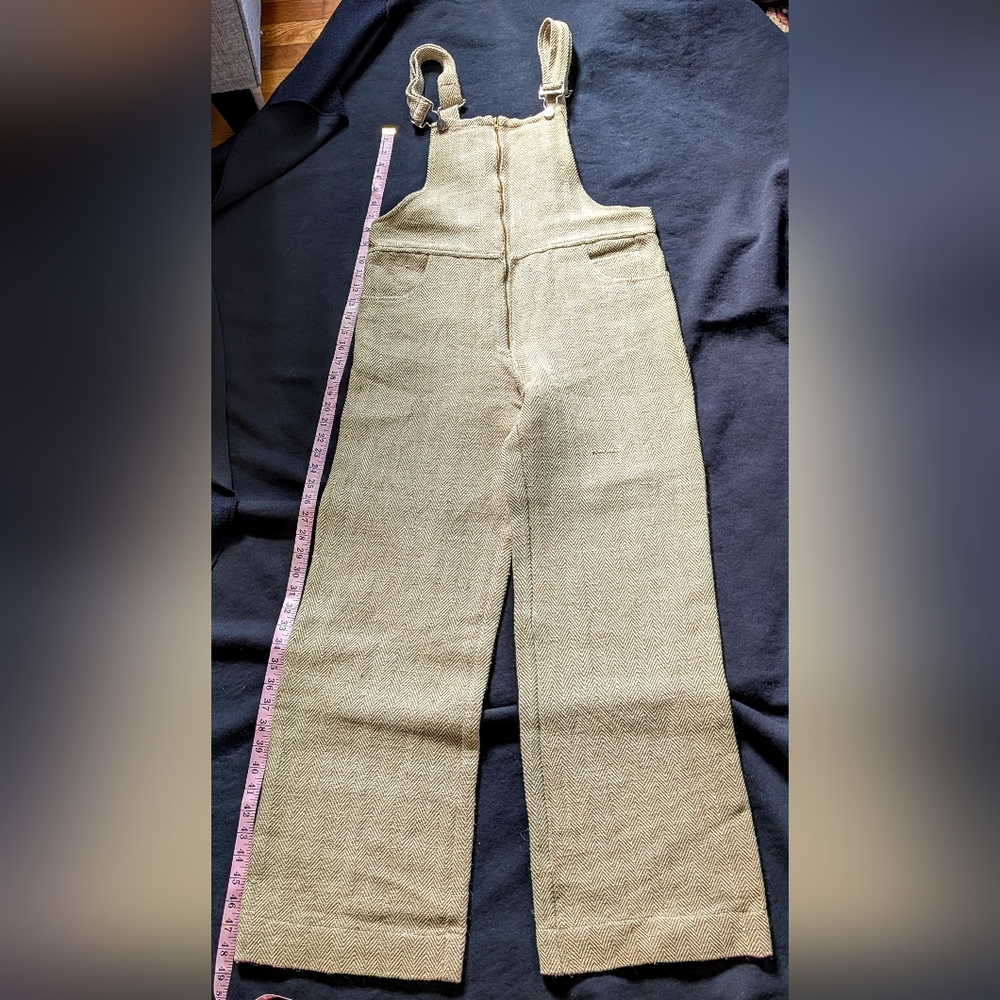 NWT Gimaguas Heavy Cotton Jute Herringbone Overalls Jumpsuit M